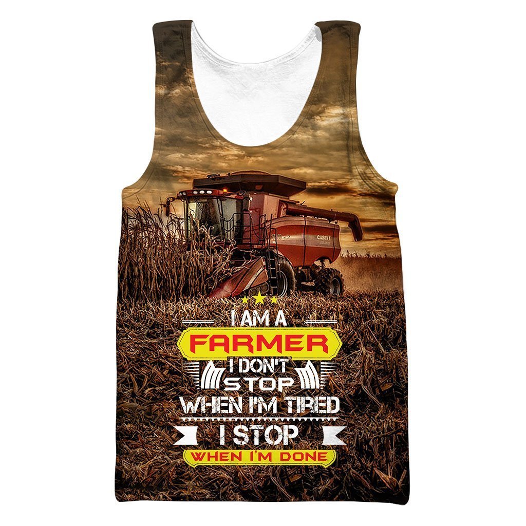 I Stop When I'M Done Tractor Hoodie-Apparel-HD09-Tank Top-S-Vibe Cosy™