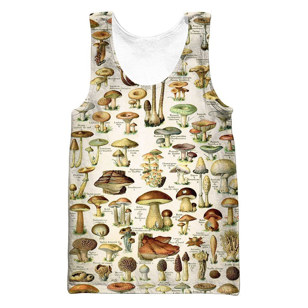All Over Print Champignons Hoodie-Apparel-NTH-Tank Top-S-Vibe Cosy™
