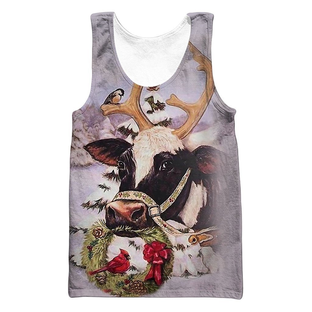 Cow Christmas Shirts-Apparel-HD09-Tank Top-S-Vibe Cosy™