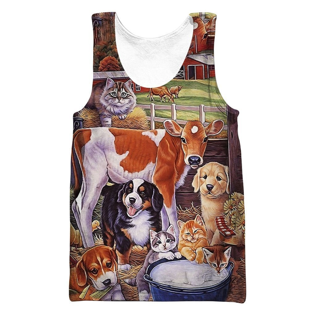 3D All Over Printed Beautiful Cow Hoodie-Apparel-HD09-Tank Top-S-Vibe Cosy™