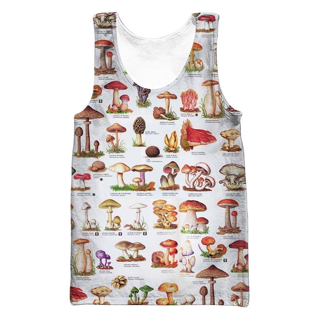 A Lot Of Mushroom Art all over-Apparel-NTH-Tank Top-S-Vibe Cosy™