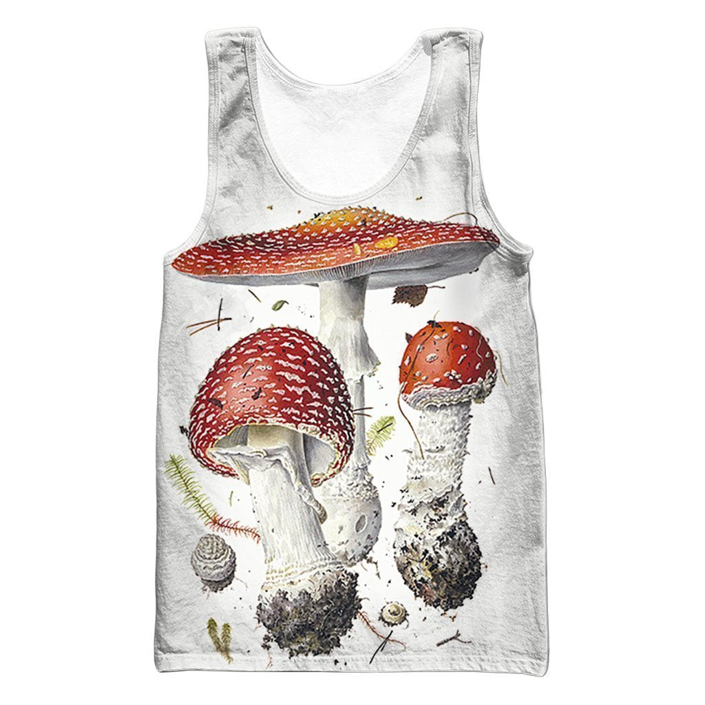 Beautiful Forest Mushrooms Art all over-Apparel-NTH-Tank Top-S-Vibe Cosy™