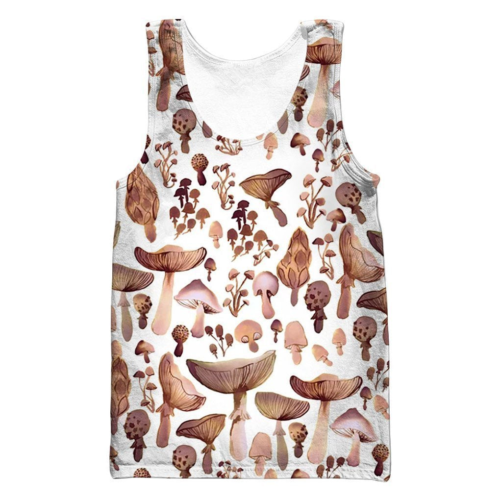 Watercolor Mushrooms-Apparel-NTH-Tank Top-S-Vibe Cosy™