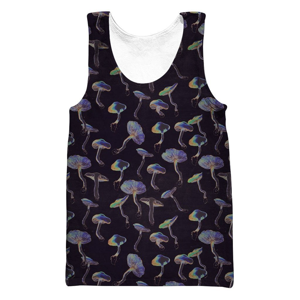 3D All Over Print Black Backgroud Mushroom-Apparel-NTH-Tank Top-S-Vibe Cosy™