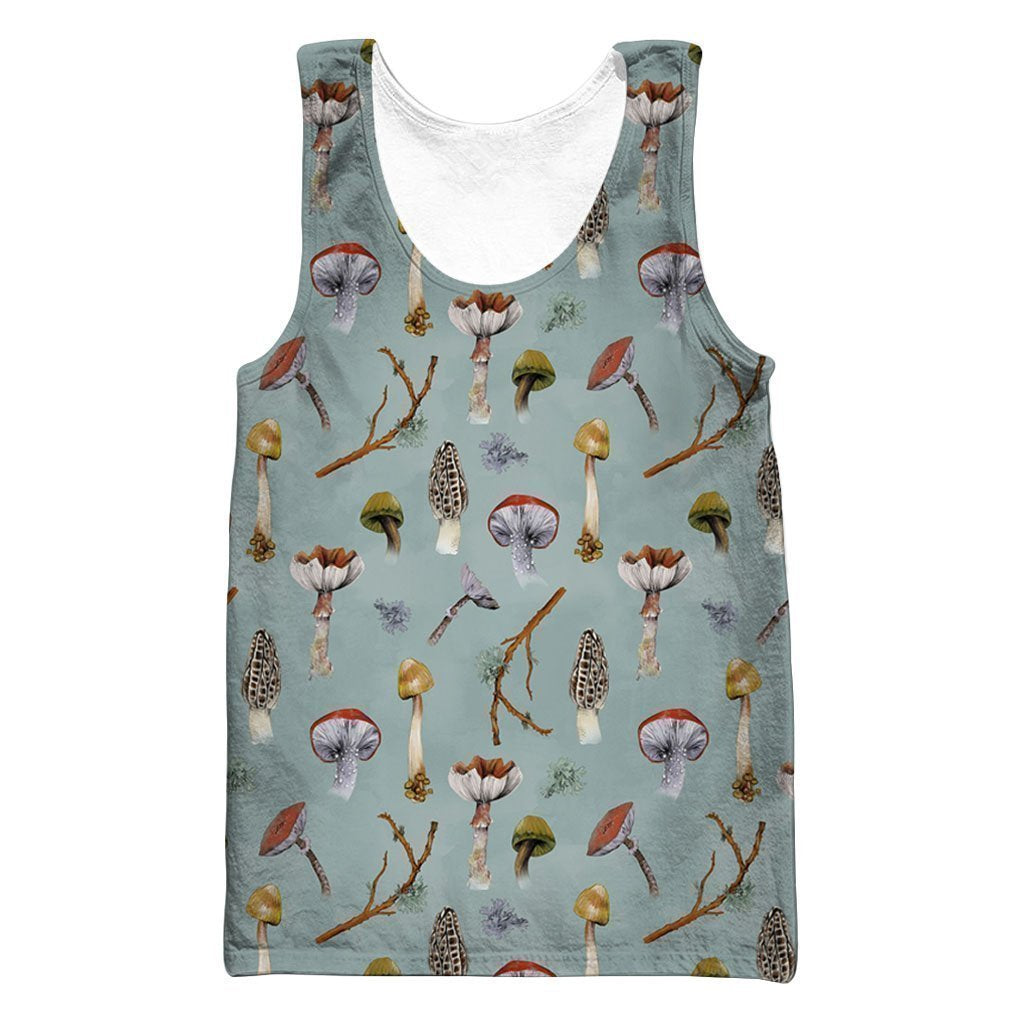 All Over Print Blue Edible Mushroom-Apparel-NTH-Tank Top-S-Vibe Cosy™