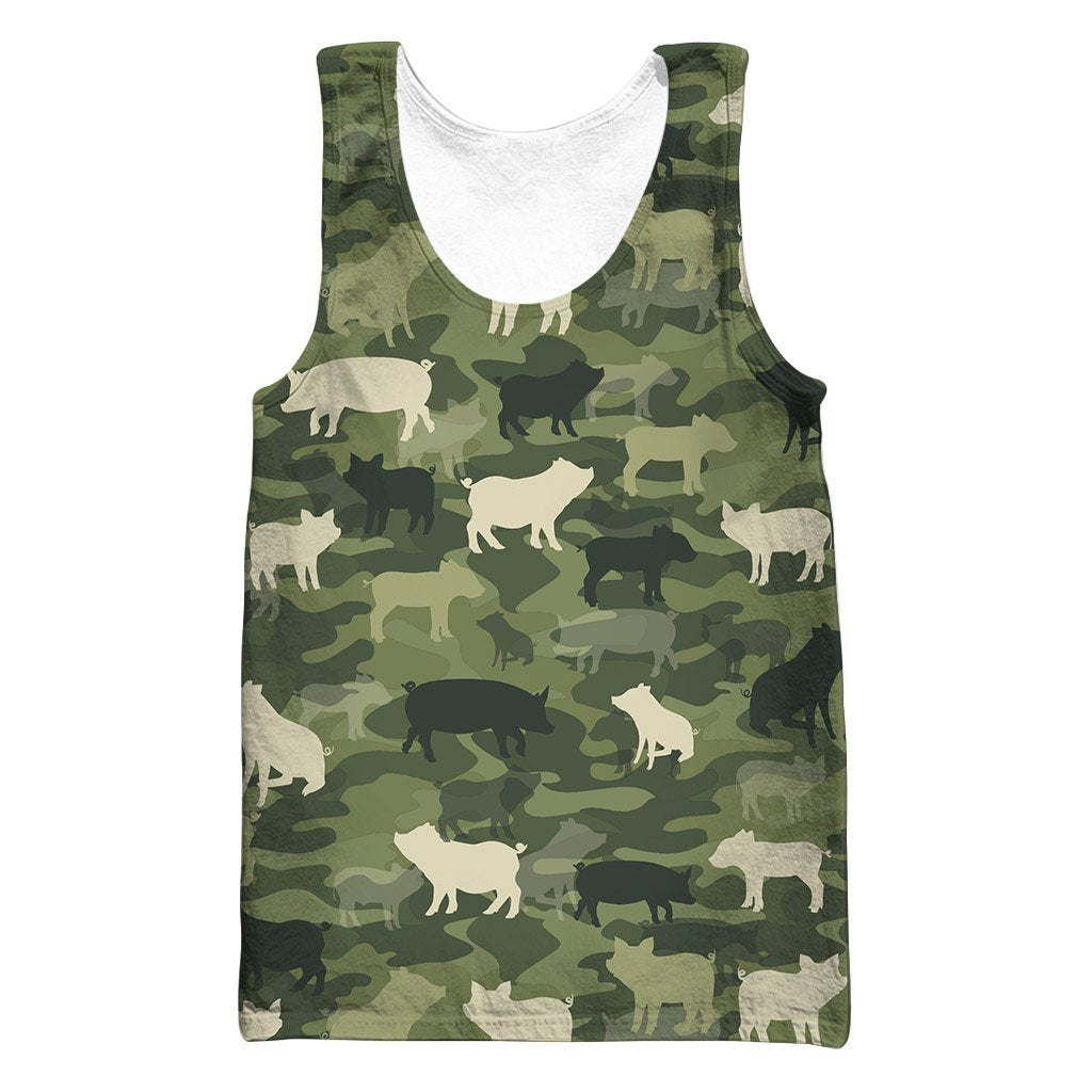 Camo Animal Pig-Apparel-HD09-Tank Top-S-Vibe Cosy™