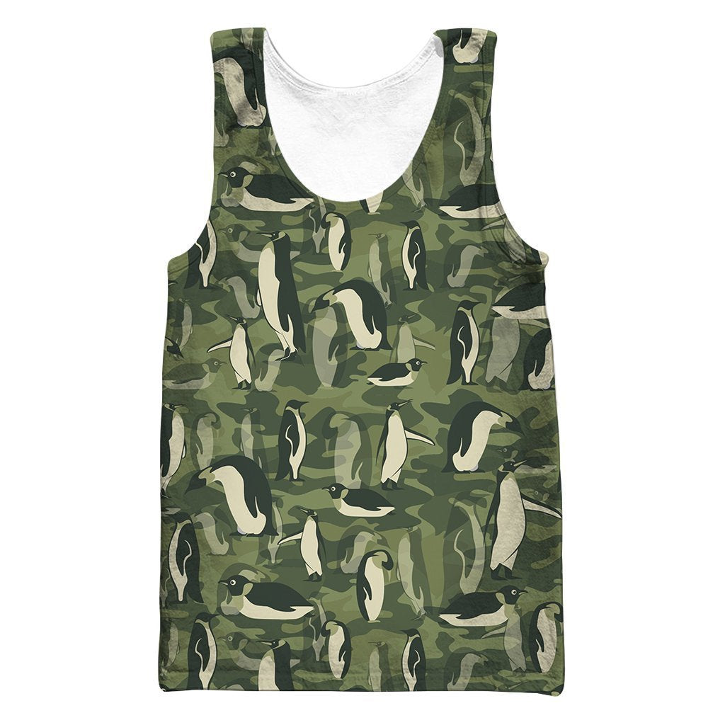 Camo Amazing Penguins Hoodie-Apparel-HD09-Tank Top-S-Vibe Cosy™