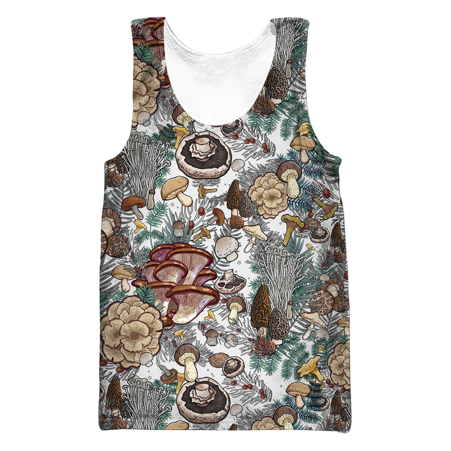 Edible Mushrooms White Hoodie-Apparel-HD09-Tank Top-S-Vibe Cosy™