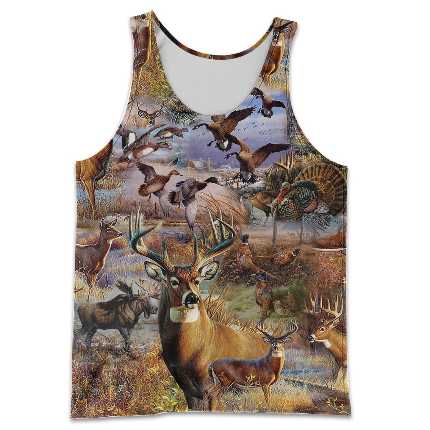 3D All Over Printed Camo Hunting Animals Art Shirts and Shorts-Apparel-HP Arts-Tank Top-S-Vibe Cosy™