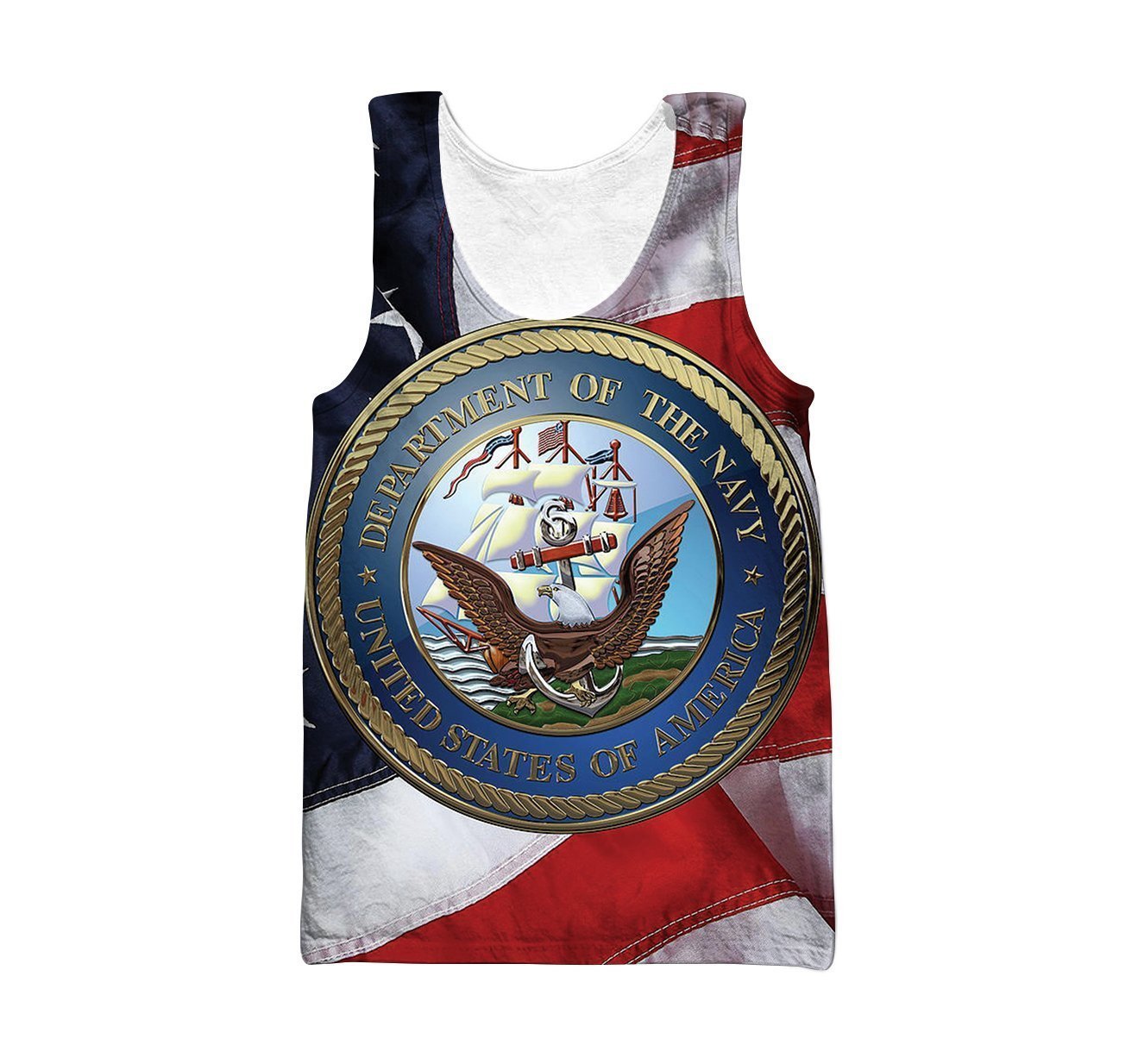 All Over Printed Department Of The Navy Logo Shirts-Apparel-HP Arts-Tank Top-S-Vibe Cosy™