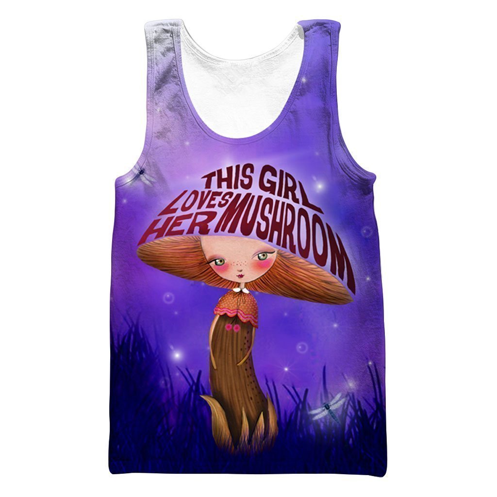 3D All Over Print This Girl Loves Her Mushrooms Hoodie-Apparel-NTH-Tank Top-S-Vibe Cosy™