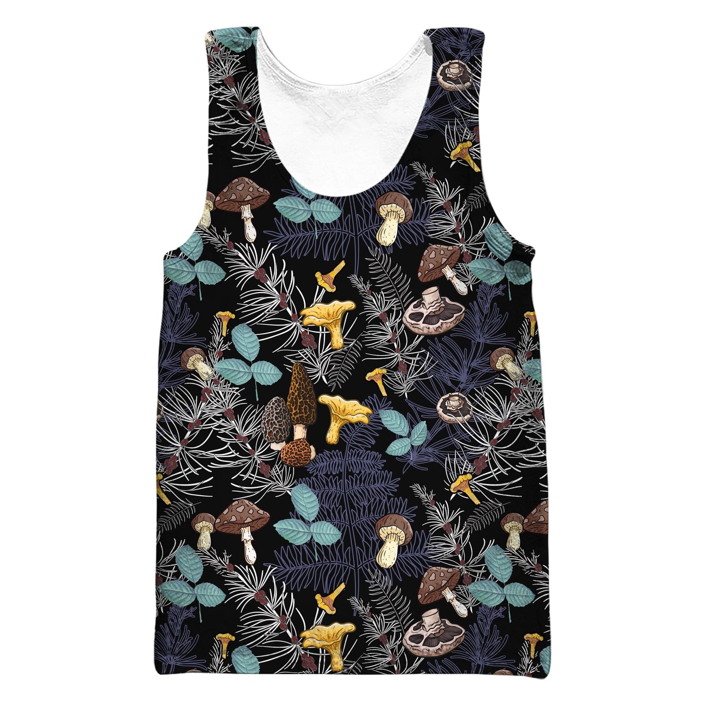3D All Over Print Mushrooms and leaves of forest trees Shirt-Apparel-NTH-Tank Top-S-Vibe Cosy™