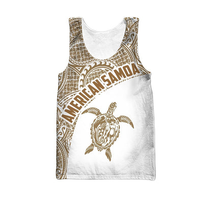 American Samoa Polynesian Hoodie - Golden & White-Apparel-Phaethon-Tank Top-S-Vibe Cosy™