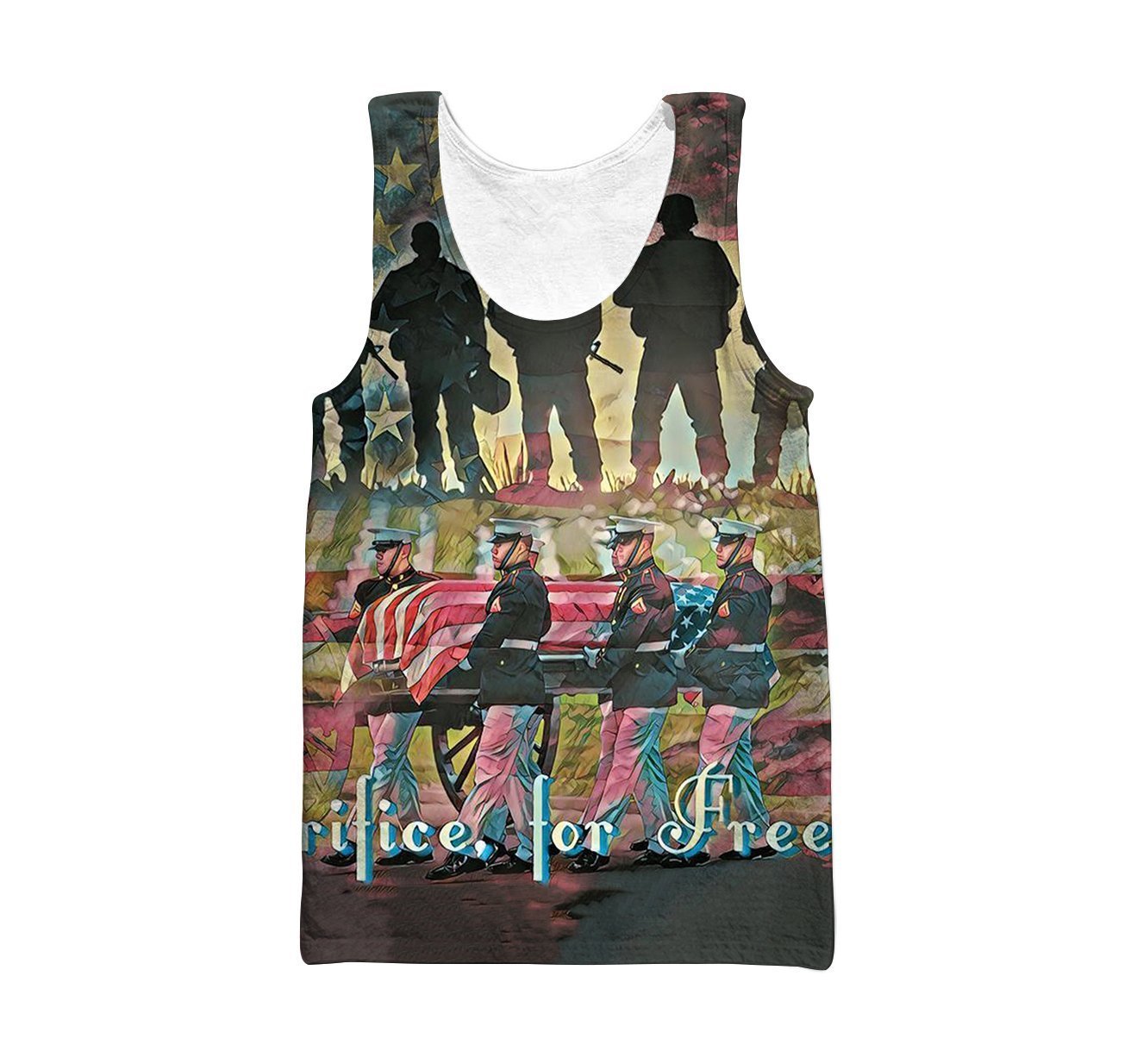 All Over Printed Sacrifice For Freedom Shirts-Apparel-HP Arts-Tank Top-S-Vibe Cosy™