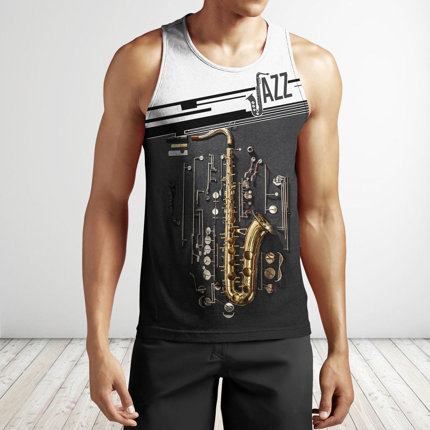 Saxophon music 3d hoodie full for men and women HG HAC21202-Apparel-HG-Men's tank top-S-Vibe Cosy™