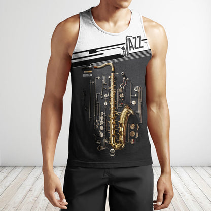Saxophon music 3d hoodie full for men and women HG HAC21202-Apparel-HG-Men's tank top-S-Vibe Cosy™