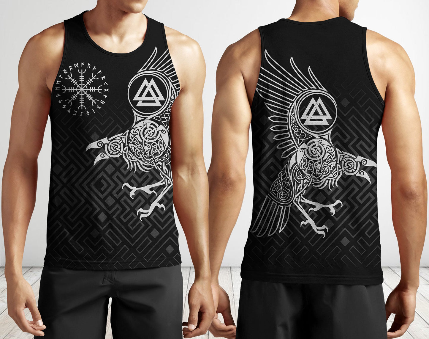 The Raven of Odin - Tattoo Style-Apparel-HP Arts-Men's Tank Top-S-Vibe Cosy™