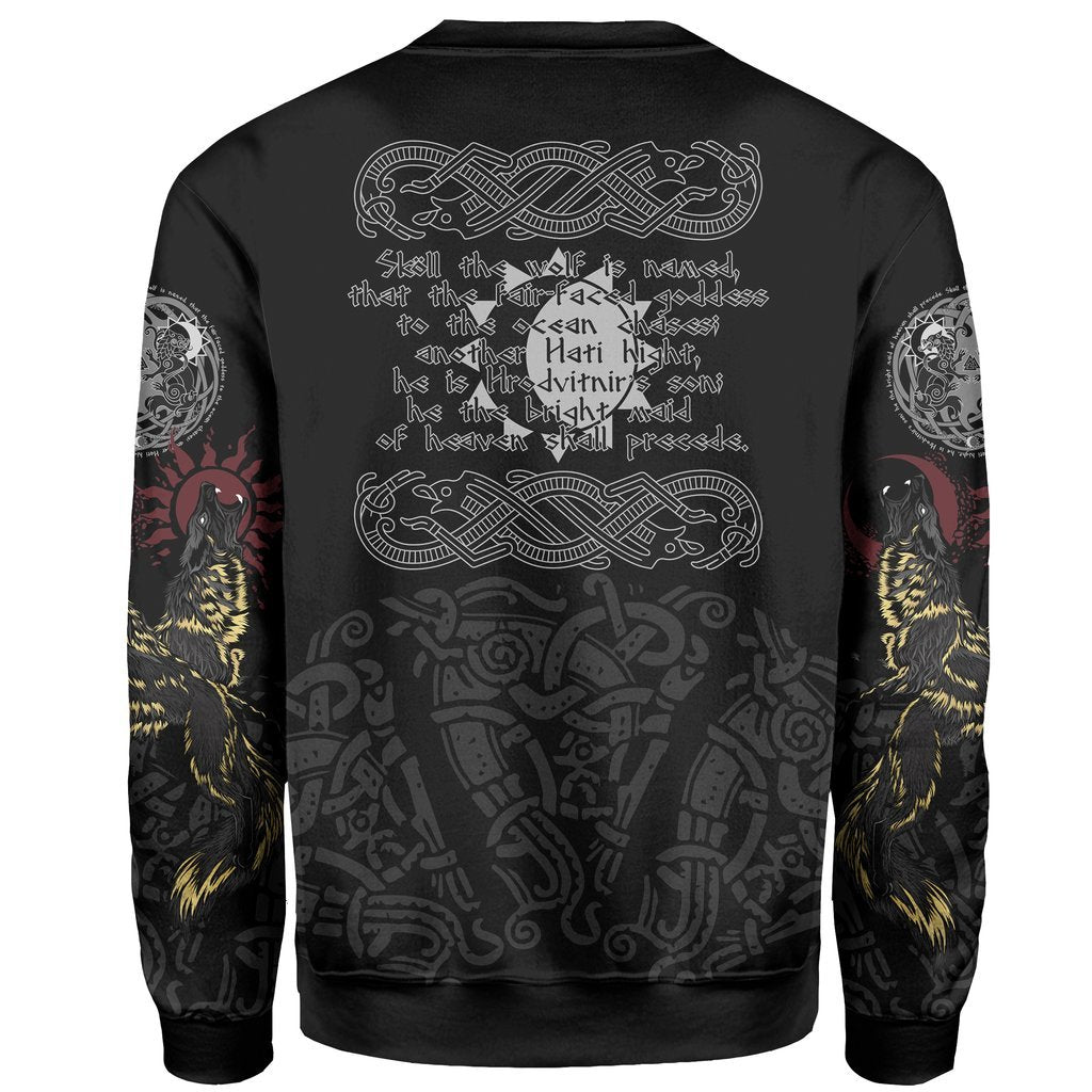 Vikings - The Wolves Skoll and Hati-Apparel-HP Arts-Hoodie-S-Vibe Cosy™