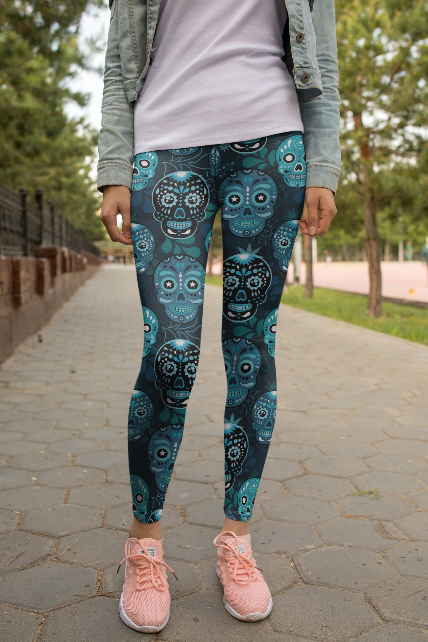 3D All Over Print Blue Skull Legging-Apparel-Khanh Arts-Legging-S-Vibe Cosy™