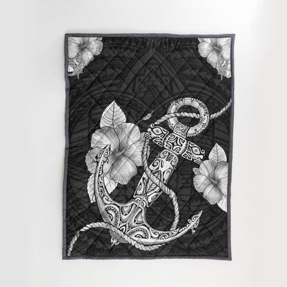 Polynesia Anchor Quilt Blanket - AH - J4-QUILT BLANKETS-PodEz-Twin-White-100% Cotton-Vibe Cosy™