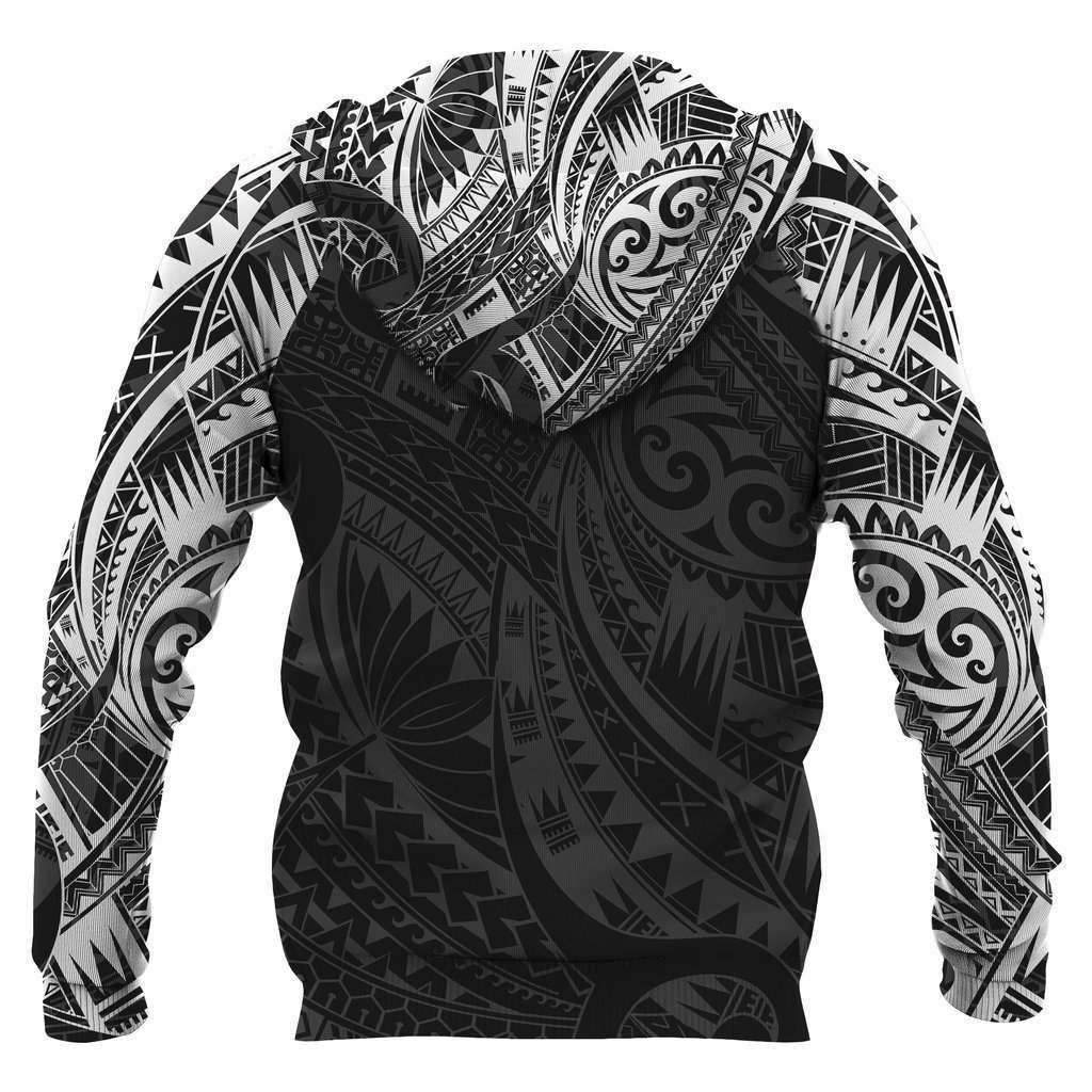 Turtle Maori Tattoo All Over Hoodie White HC0803-Apparel-Huyencass-Hoodie-S-Vibe Cosy™