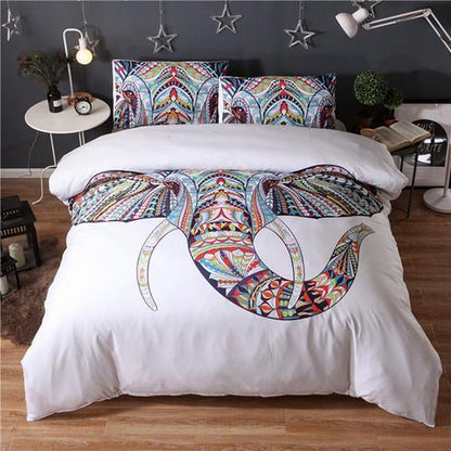 India Elephant Bedding Set Bohemian Design NHT270303-Bedding Set-6teenth Outlet-Deep Blue-US Full-Vibe Cosy™