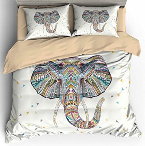 India Elephant Bedding Set Bohemian Design NHT270303-Bedding Set-6teenth Outlet-Light Green-US Full-Vibe Cosy™