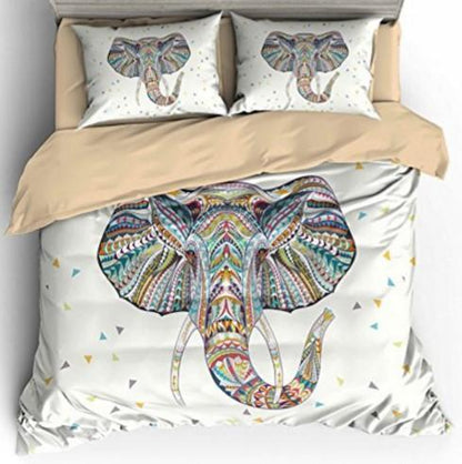 India Elephant Bedding Set Bohemian Design NHT270303-Bedding Set-6teenth Outlet-Light Green-US Full-Vibe Cosy™