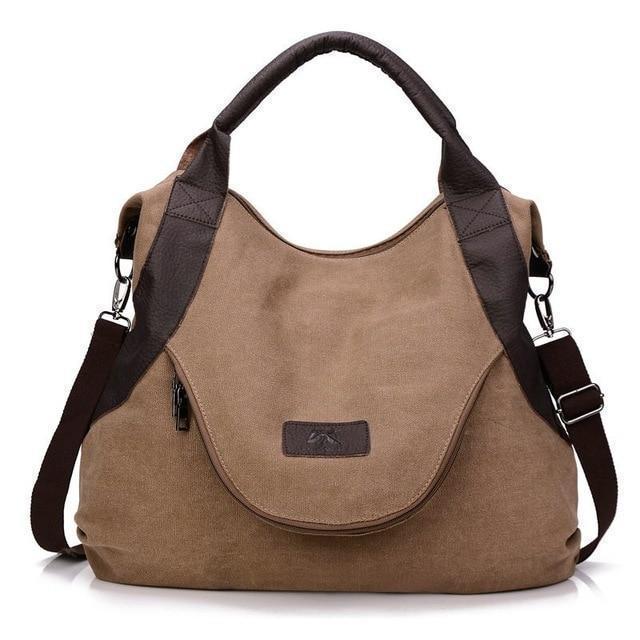 Women's Large Pocket Messenger Handbag-Shoulder Bags-6teenth-Brown-(30cm<Max Length<50cm)-Vibe Cosy™