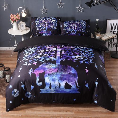 India Elephant Bedding Set Bohemian Design NHT270303-Bedding Set-6teenth Outlet-Brown-US Full-Vibe Cosy™