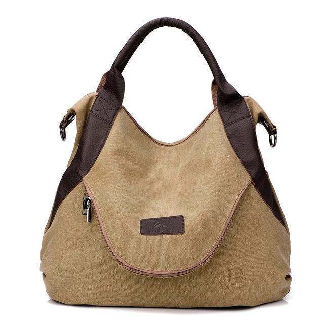 Women's Large Pocket Messenger Handbag-Shoulder Bags-6teenth-Khaki-(30cm<Max Length<50cm)-Vibe Cosy™