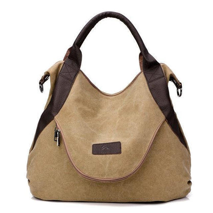 Women's Large Pocket Messenger Handbag-Shoulder Bags-6teenth-Khaki-(30cm<Max Length<50cm)-Vibe Cosy™