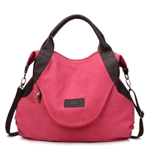 Women's Large Pocket Messenger Handbag-Shoulder Bags-6teenth-Red-(30cm<Max Length<50cm)-Vibe Cosy™