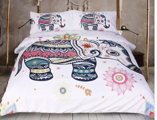 India Elephant Bedding Set Bohemian Design NHT270303-Bedding Set-6teenth Outlet-Dark Gray-US Full-Vibe Cosy™