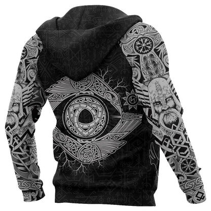 Viking Odin's Eye with Raven-Apparel-HP Arts-Hoodie-S-Vibe Cosy™