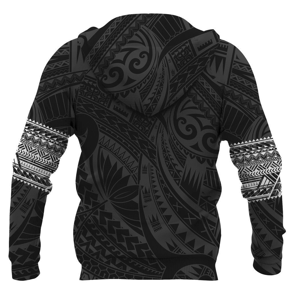 Aotearoa Maori Tattoo All Over Hoodie White PL-Apparel-PL8386-Hoodie-S-Vibe Cosy™