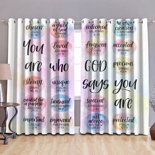 God says you are, rainbow blackout thermal grommet window curtains HAC270504S-HG-HG-52'' x 63''-Vibe Cosy™