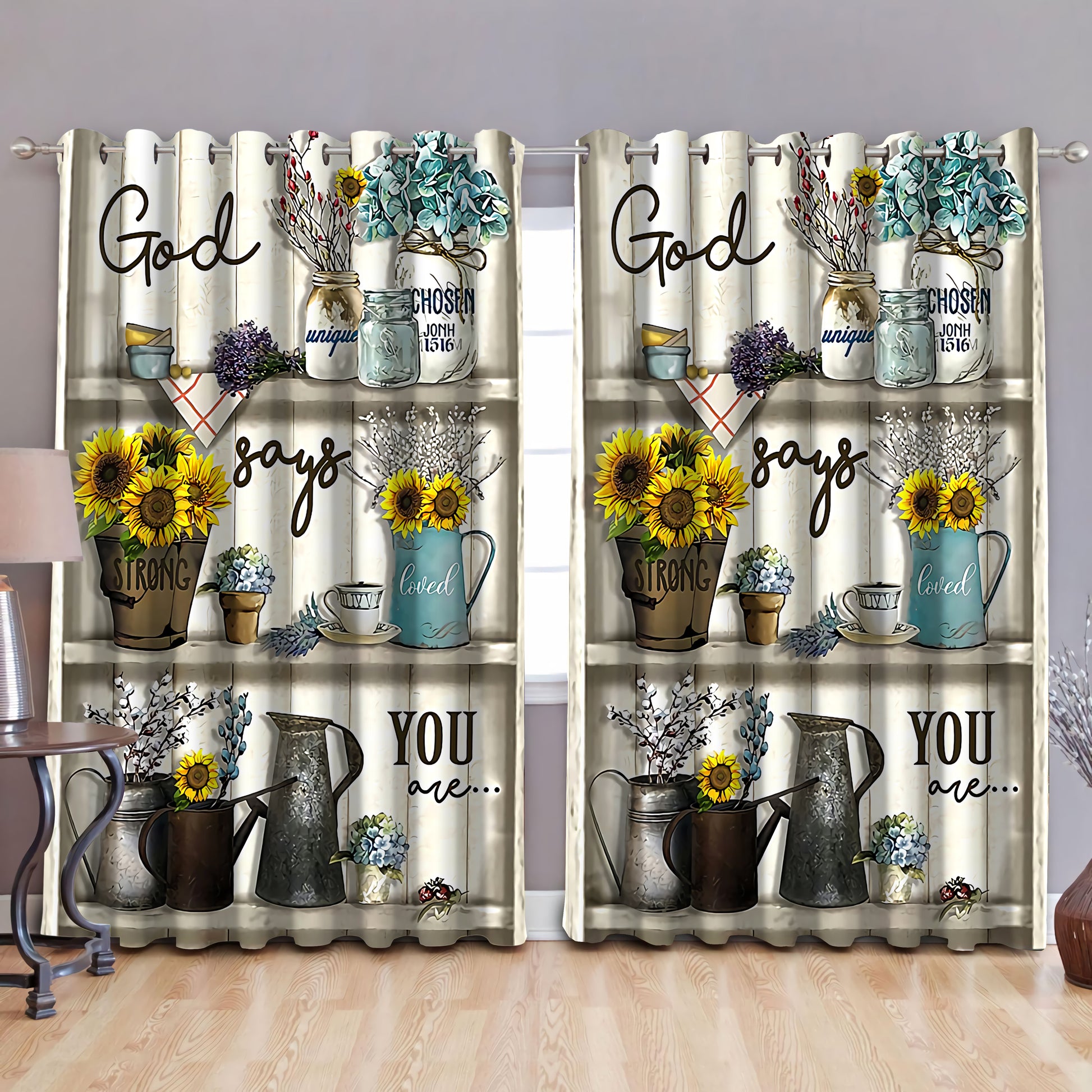 God says you are blackout thermal grommet window curtains HAC250503-HG-HG-52'' x 63''-Vibe Cosy™