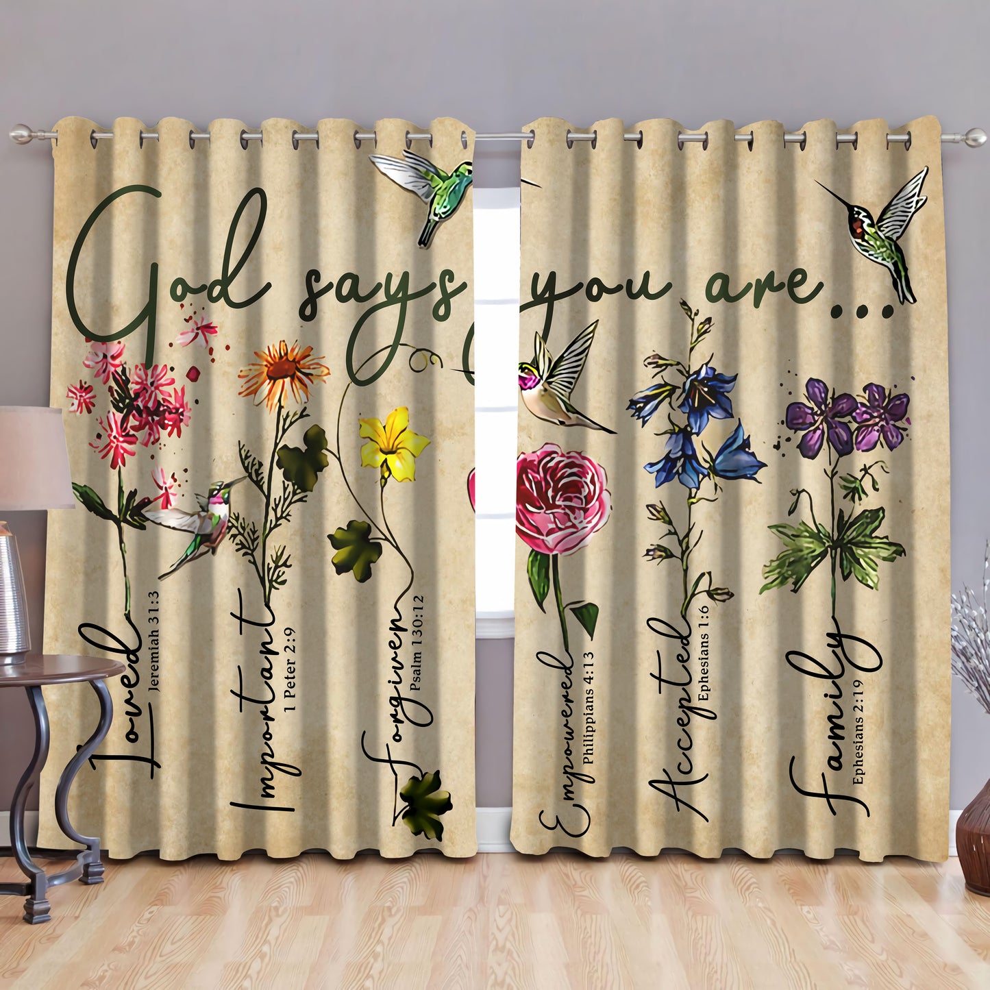 God says you are, blackout thermal grommet window curtains HAC260504-HG-HG-52'' x 63''-Vibe Cosy™