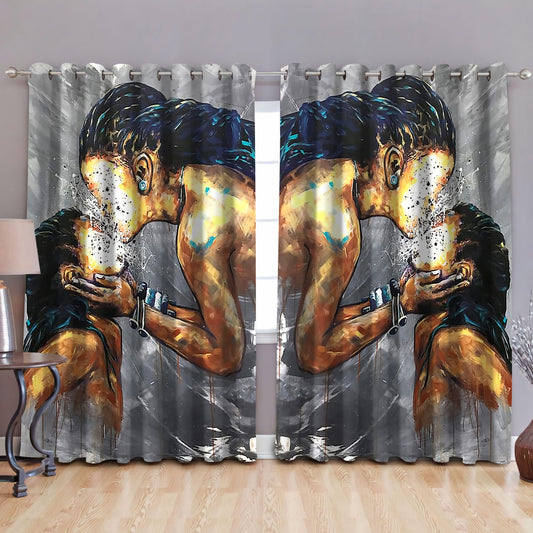 Black mom and daughter, blackout thermal grommet window curtains HAC130602-HG-HG-52'' x 63''-Vibe Cosy™