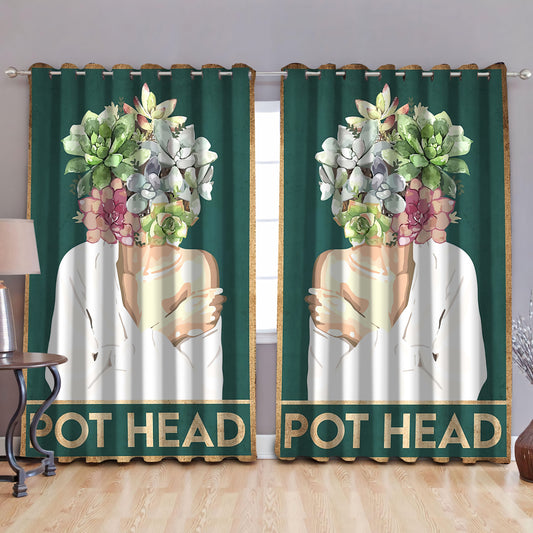 Pot head blackout thermal grommet window curtains HAC040602-HG-HG-52'' x 63''-Vibe Cosy™