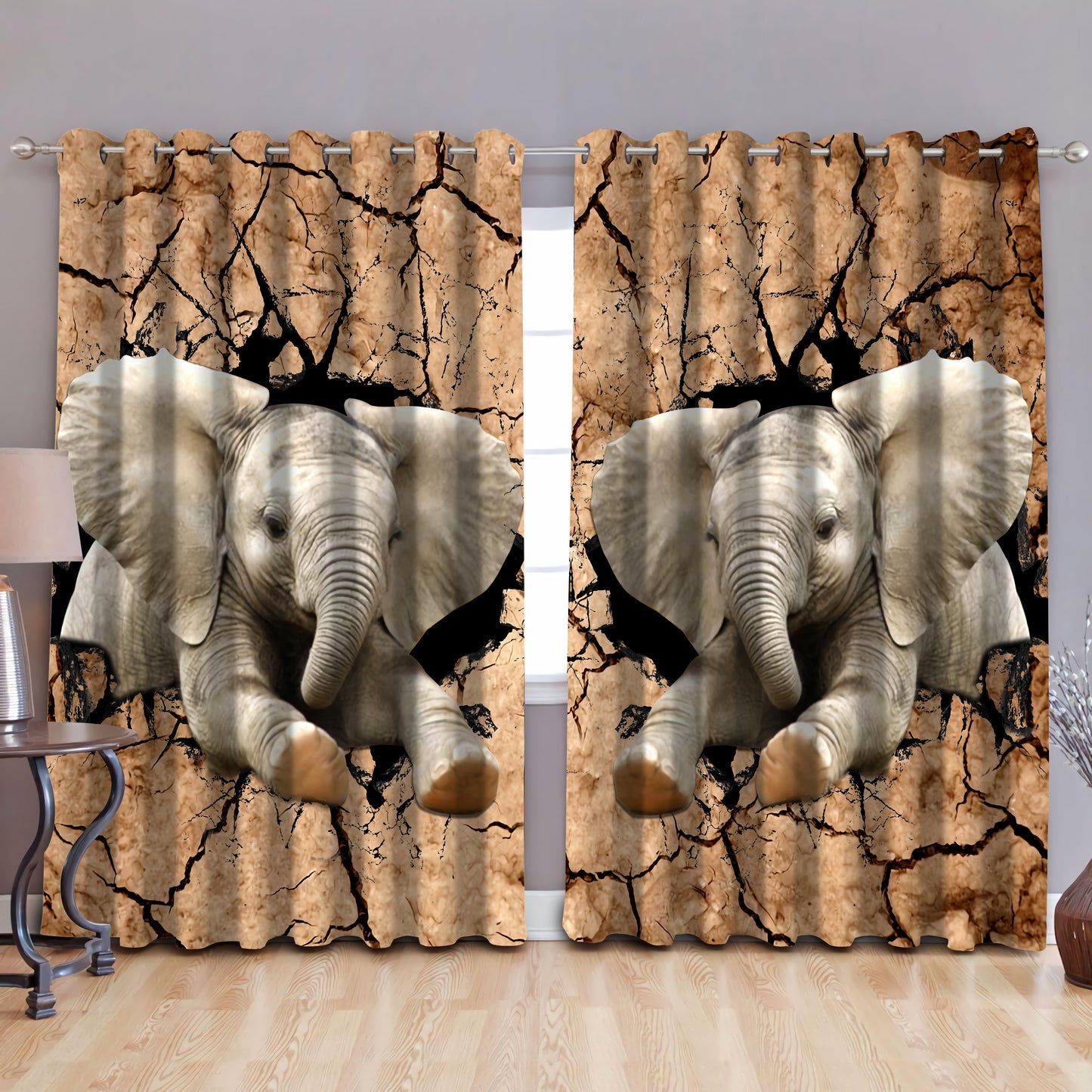 Elephant blackout thermal grommet window curtains HG71506S1-HG-52'' x 63''-Vibe Cosy™