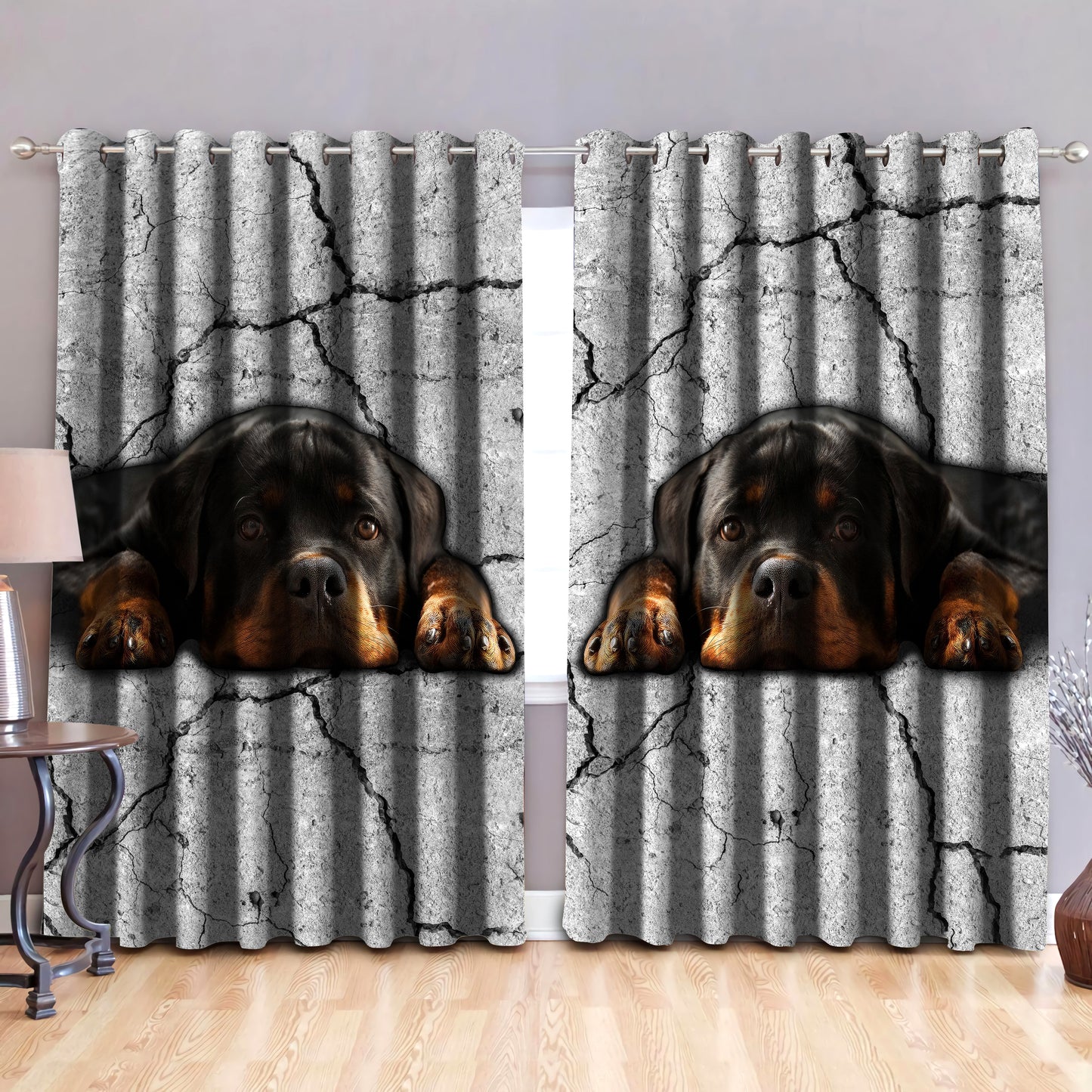 Rottweiler blackout thermal grommet window curtains HG71004-HG-52'' x 63''-Vibe Cosy™