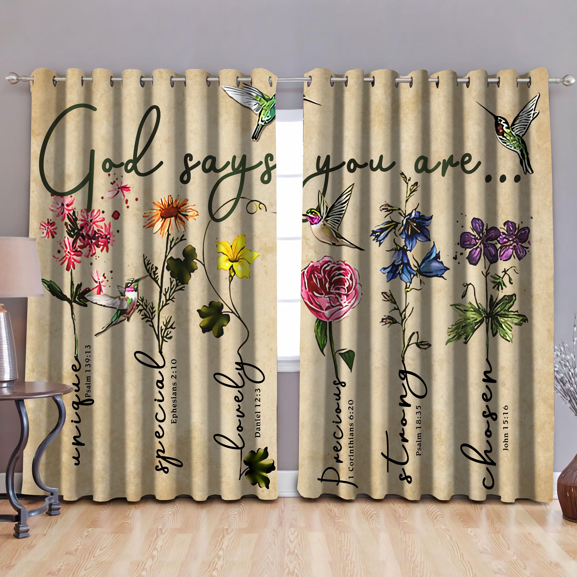 God says you are, blackout thermal grommet window curtains HAC230503-HG-HG-52'' x 63''-Vibe Cosy™
