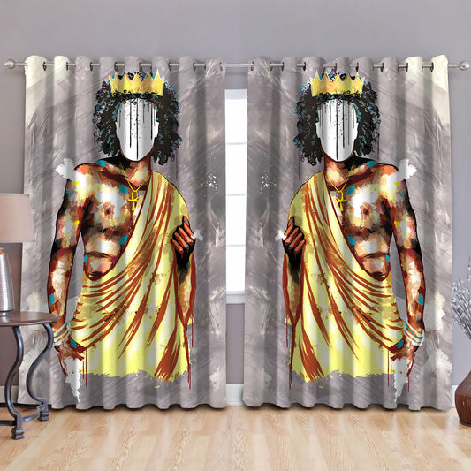 Black guy king, blackout thermal grommet window curtains HAC090604-HG-HG-52'' x 63''-Vibe Cosy™