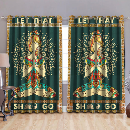 Let That Sh** Go - Yoga Blackout Thermal Grommet Window Curtains QB05272001-TA-Curtains-TA-52'' x 63''-Vibe Cosy™