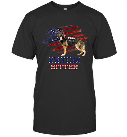 Nation Sitter Police Dog Pi261201-Apparel-Amsbk-T-Shirt-Black-S-Vibe Cosy™