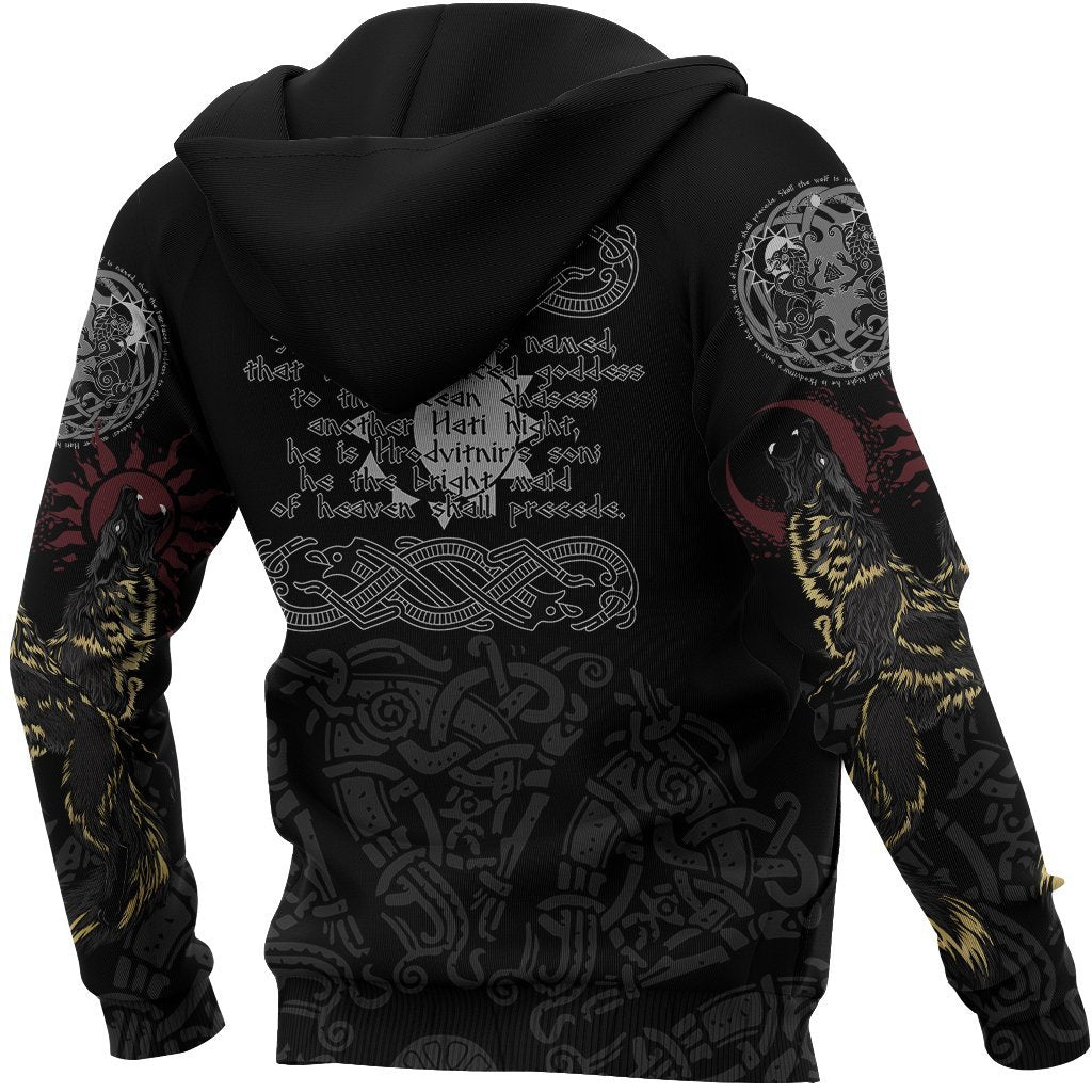 Vikings - The Wolves Skoll and Hati-Apparel-HP Arts-Hoodie-S-Vibe Cosy™