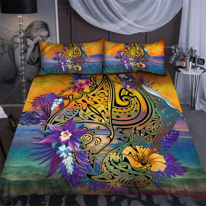 Polynesian Turtle Shark Manta Duvet Cover Bedding Set-ML-ML-US Twin-Vibe Cosy™