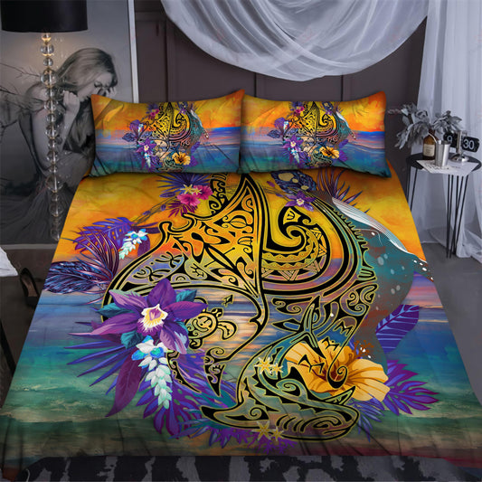 Polynesian Turtle Shark Manta Duvet Cover Bedding Set-ML-ML-US Twin-Vibe Cosy™